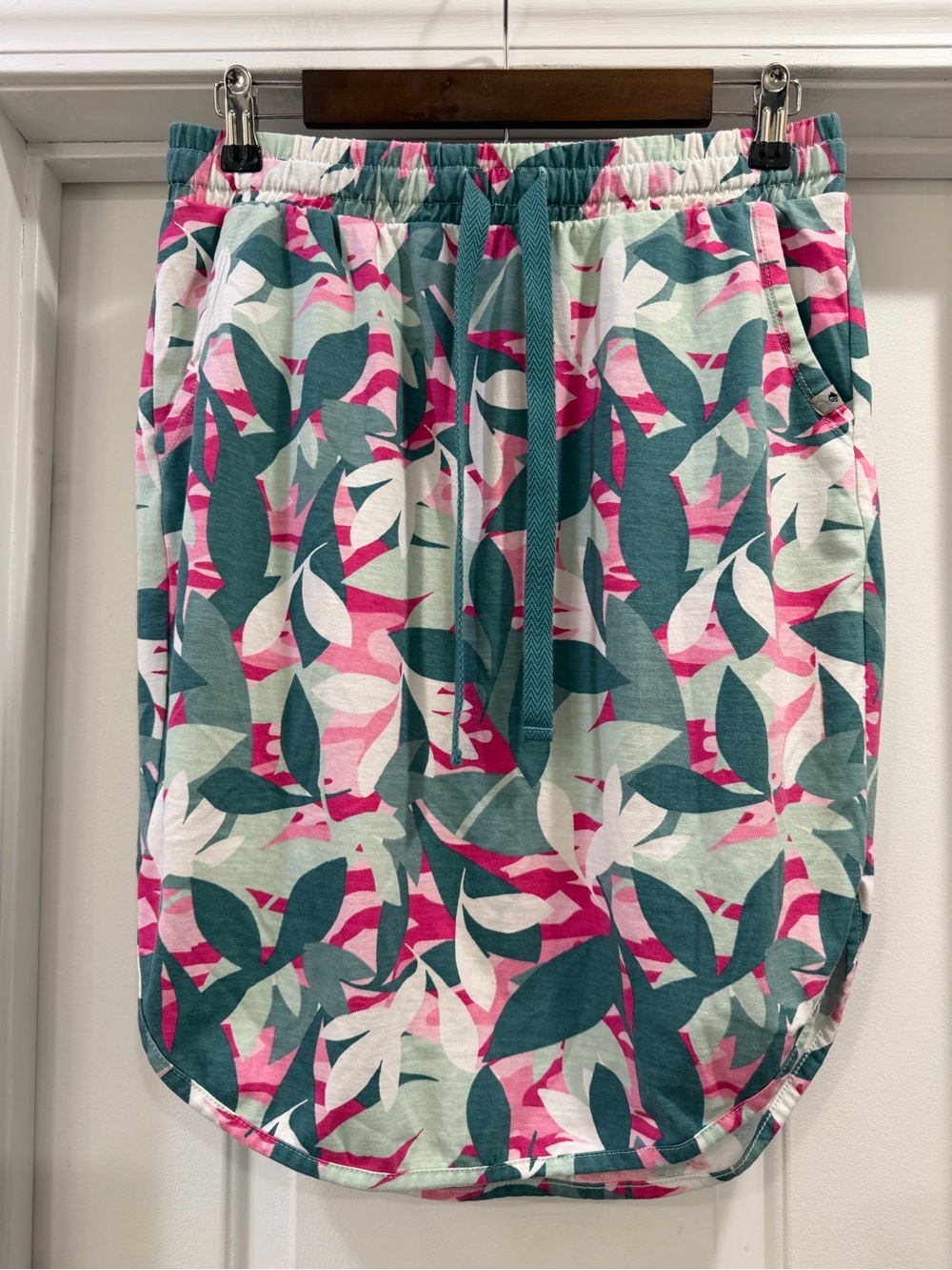 Ocean Coast Tropical Drawstring Elastic Waist Skirt Size Medium